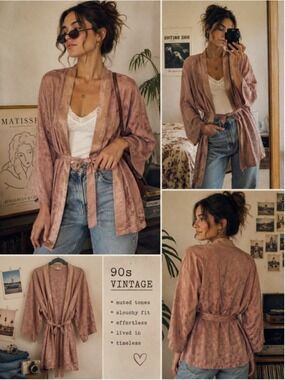 Vintage 100% Silk Galadriel Robe | Size Small  | 80s